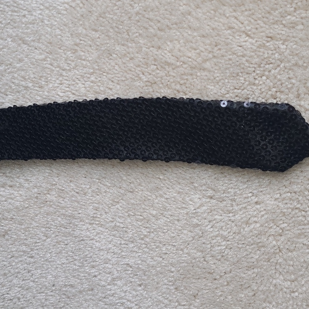 Black Sequin Necktie